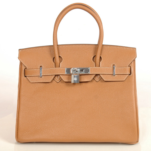 H30BJCS Hermes Birkin in pelle togo togo 30cm in Cammello con Silve